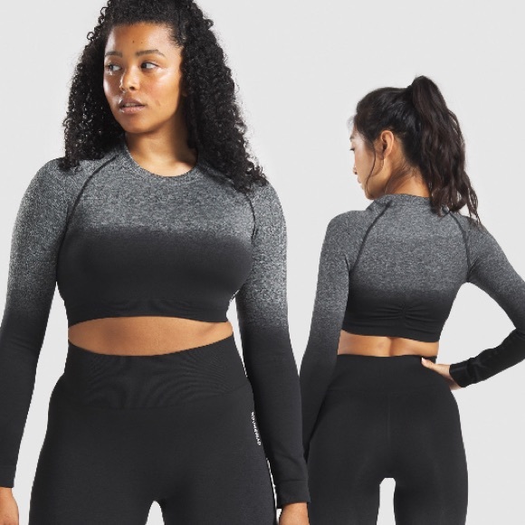 SOLD Gymshark Adapt Ombré Seamless Long Sleeve Crop Top - Picture 7 of 7